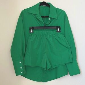 SHEIN Green Shirt and Shorts Set